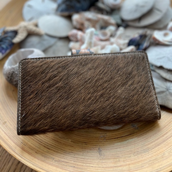NEWπ»Sunflower Boho Western Hand Tooled Leather genuine Cowhide Flap Wallet gift - Picture 3 of 8